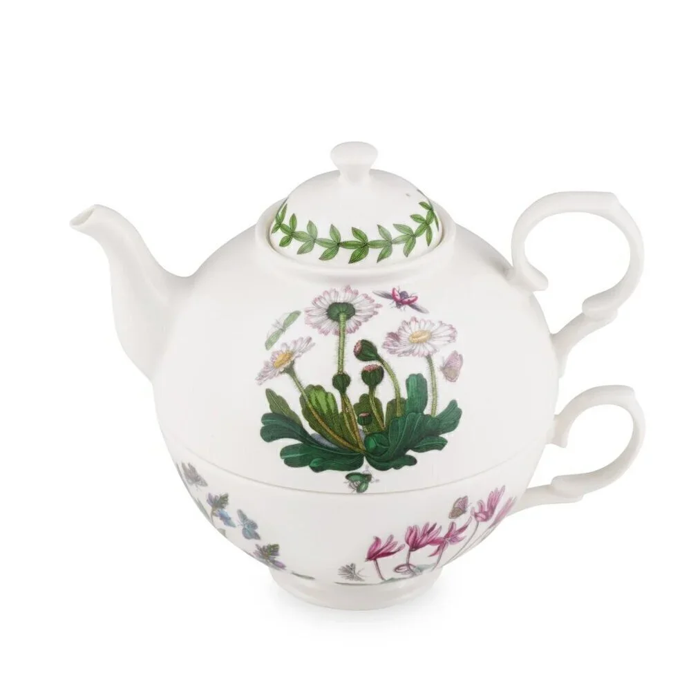 Portmeirion Botanic Garden Individual Teapot Cup Tea for One Set Porcelain 12oz